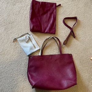 Free People vegan leather tote set